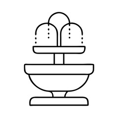 water fountain icon, water fountain line art - simple line art of water fountain, perfect for water fountain logos and icons