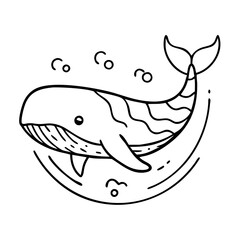 Fototapeta premium whale icon, whale line art - simple line art of whale, perfect for whale logos and icons