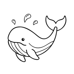 Obraz premium whale icon, whale line art - simple line art of whale, perfect for whale logos and icons