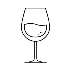 white wine glass icon, white wine glass line art - simple line art of white wine glass, perfect for white wine glass logos and icons