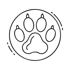 wildlife animal paw icon, wildlife animal paw line art - simple line art of wildlife animal paw, perfect for wildlife animal paw logos and icons