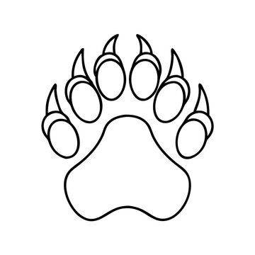 recommend clip art: wildlife animal paw icon, wildlife animal paw line art - simple line art of wildlife animal paw, perfect for wildlife animal paw logos and icons