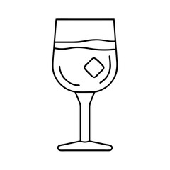 wine glass icon, wine glass line art - simple line art of wine glass, perfect for wine glass logos and icons