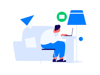 Home indoor character scene flat vector concept operation hand drawn illustration
