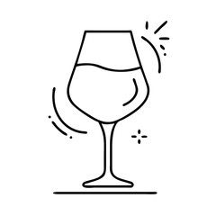 wine tasting glass icon, wine tasting glass line art - simple line art of wine tasting glass, perfect for wine tasting glass logos and icons