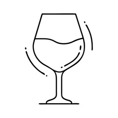 wine tasting glass icon, wine tasting glass line art - simple line art of wine tasting glass, perfect for wine tasting glass logos and icons