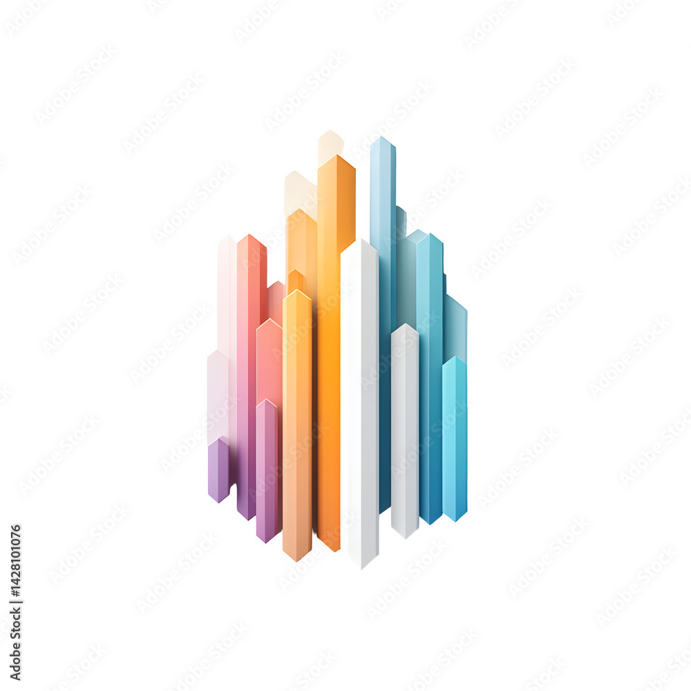 Poster vibrant and modern abstract architectural design representing the growth progress and success of a c