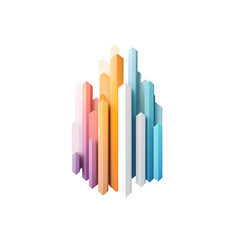 Obraz premium Vibrant and modern abstract architectural design representing the growth progress and success of a corporate business technology or urban development project