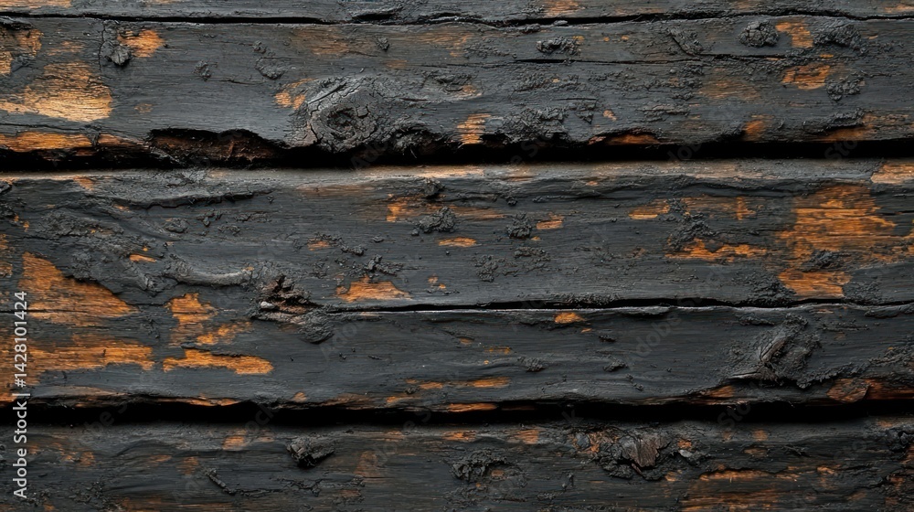 Poster textured black wooden surface with rustic charm and historical character for design and background u