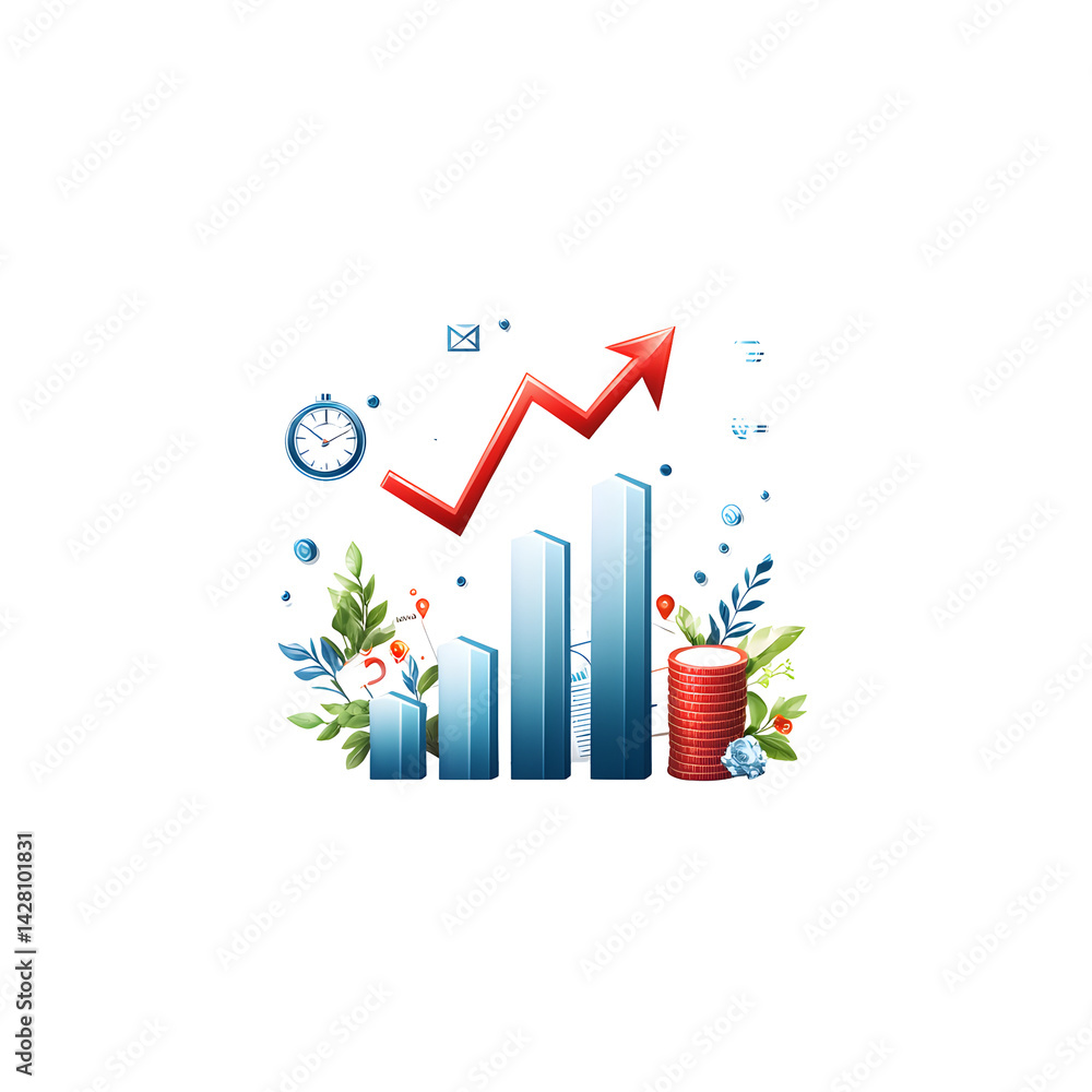 Poster visualizing the upward trajectory of a thriving business through comprehensive data analysis and str