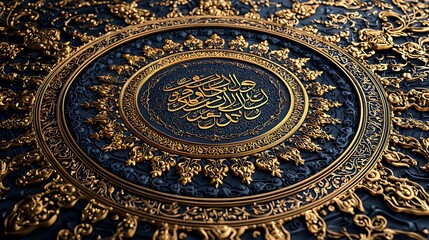 Golden Script on Decorative Ornament with Intricate Details