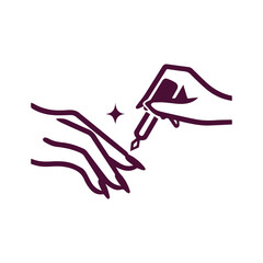 Obraz premium Manicure icon on white background. Manicure cosmetics logo