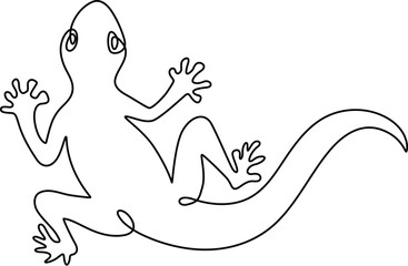  House gecko lizard one continuous line drawing. 