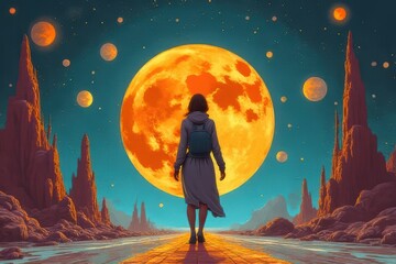 Obraz premium Time Traveling Adventures in Sci-Fi Universe