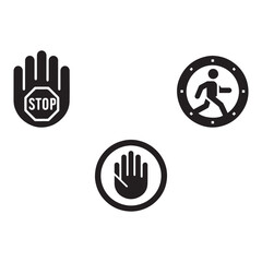 Obraz premium Set of stop icon vector on white background. Stop sign symbol.