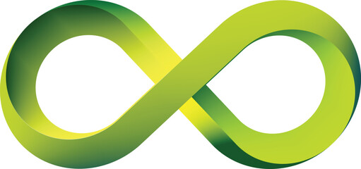 Green Infinity Symbol on White