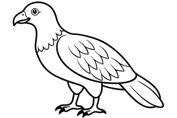 buzzard silhouette line art vector illustration with a white background