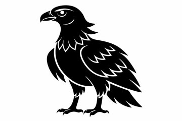 buzzard silhouette line art vector illustration with a white background