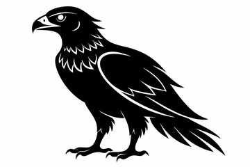 Fototapeta premium buzzard silhouette line art vector illustration with a white background