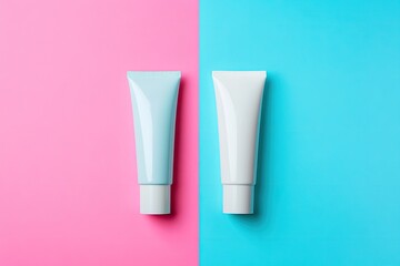 Two tubes on a split background