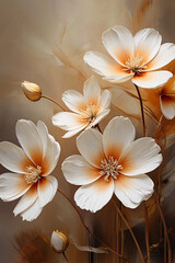 Close up of soft delicate details of petals and leaves