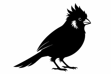 cardinal silhouette line art vector illustration with a white background