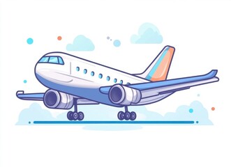 airplane on the blue sky