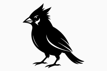 cardinal silhouette line art vector illustration with a white background
