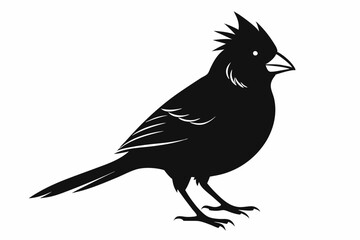 cardinal silhouette line art vector illustration with a white background