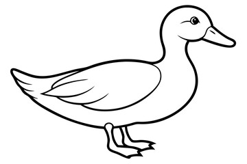 Obraz premium duck silhouette line art vector illustration with a white background