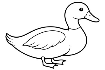 duck silhouette line art vector illustration with a white background