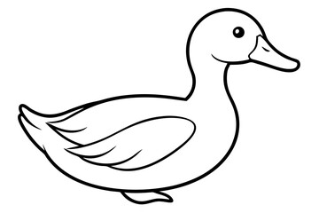 duck silhouette line art vector illustration with a white background