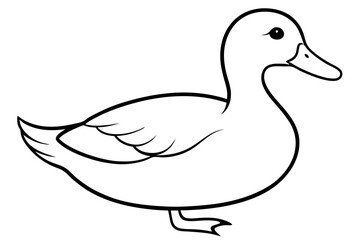 duck silhouette line art vector illustration with a white background