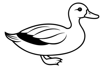 duck silhouette line art vector illustration with a white background