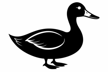 duck silhouette line art vector illustration with a white background