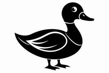duck silhouette line art vector illustration with a white background