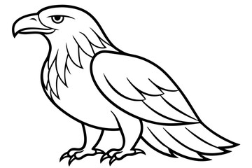 Fototapeta premium eagle silhouette line art vector illustration with a white background