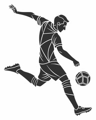 Naklejka premium Dynamic Soccer Player Silhouette Action, Skill, and Athleticism