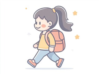 girl running on a white background