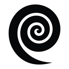 Naklejka premium Maori koru Silhouette, Vector, Icon, Logo, White Background.