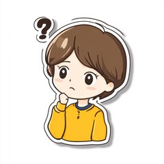 question mark on his head