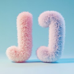 Fluffy Pink and Blue Letters
