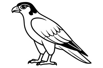Fototapeta premium falcon silhouette line art vector illustration with a white background