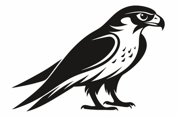 Obraz premium falcon silhouette line art vector illustration with a white background