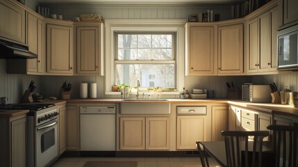 modern kitchen interior with kitchen