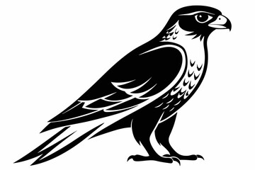 Obraz premium falcon silhouette line art vector illustration with a white background