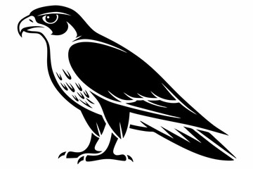 Obraz premium falcon silhouette line art vector illustration with a white background