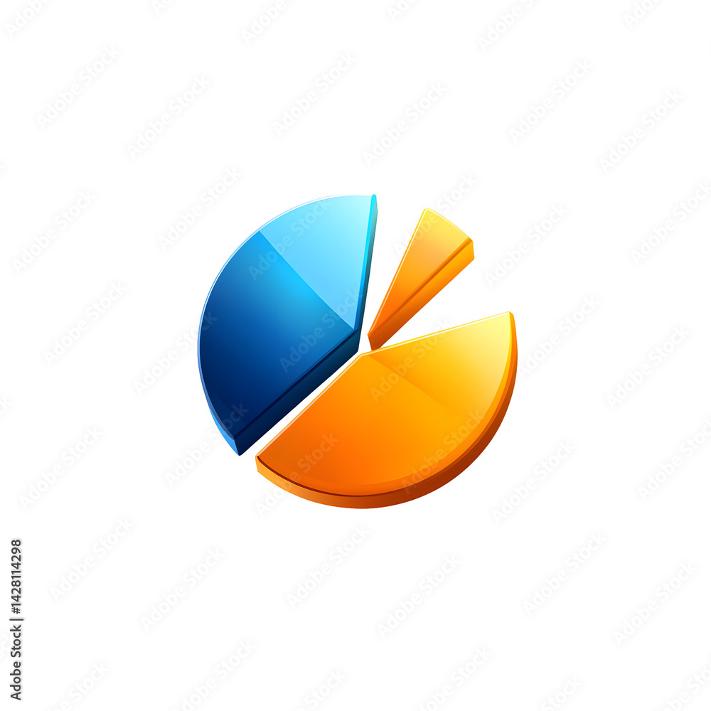 Poster vibrant pie chart displaying various data segments providing visual insights for strategic business 