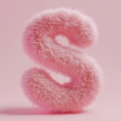 Fluffy pink letter S