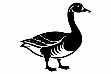 goose silhouette line art vector illustration with a white background